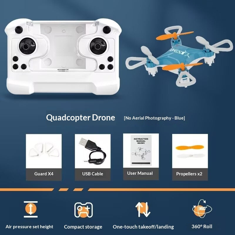 Mini Airplane Drone, Small Pocket-sized Remote-control Aircraft, Altitude-hold Quadcopter, Little Gift