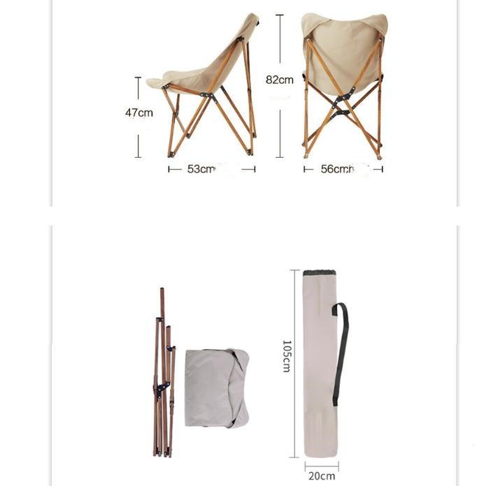 Chaise de camping pliable en bois, aluminium, tube, portable, pour les loisirs