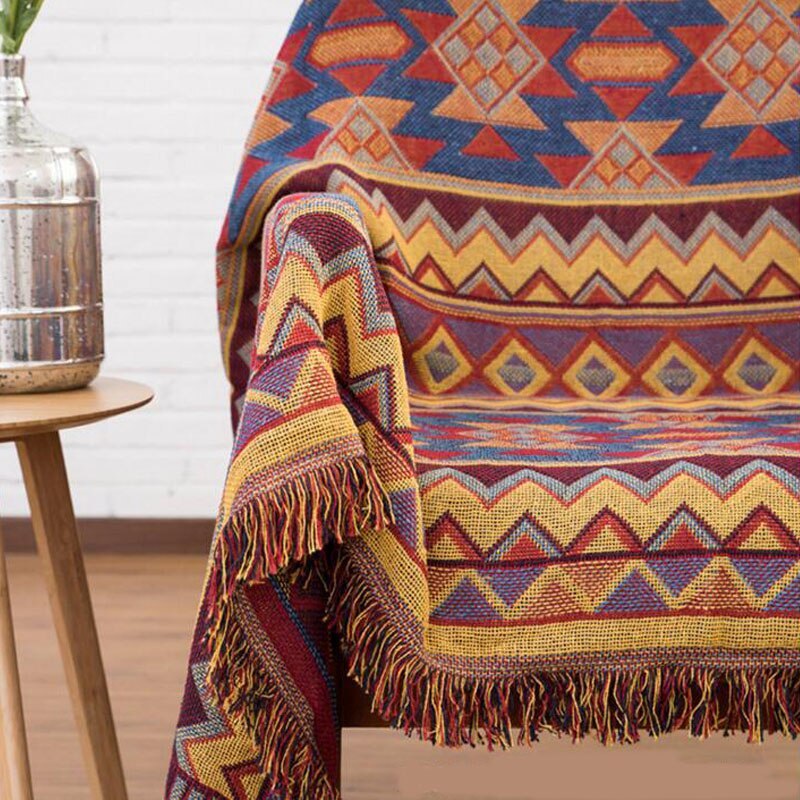 Three-layer travel blanket for sofa towel thick cotton blanket