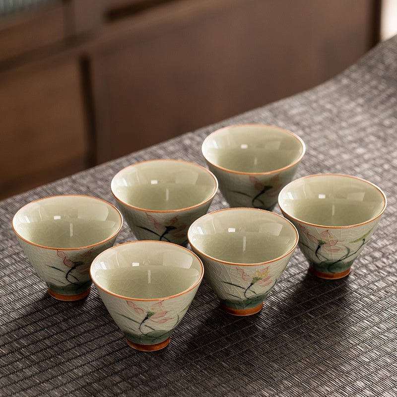 Hand Painted Tea Cup Porcelain Kung Fu Tea Set Teacup Suit