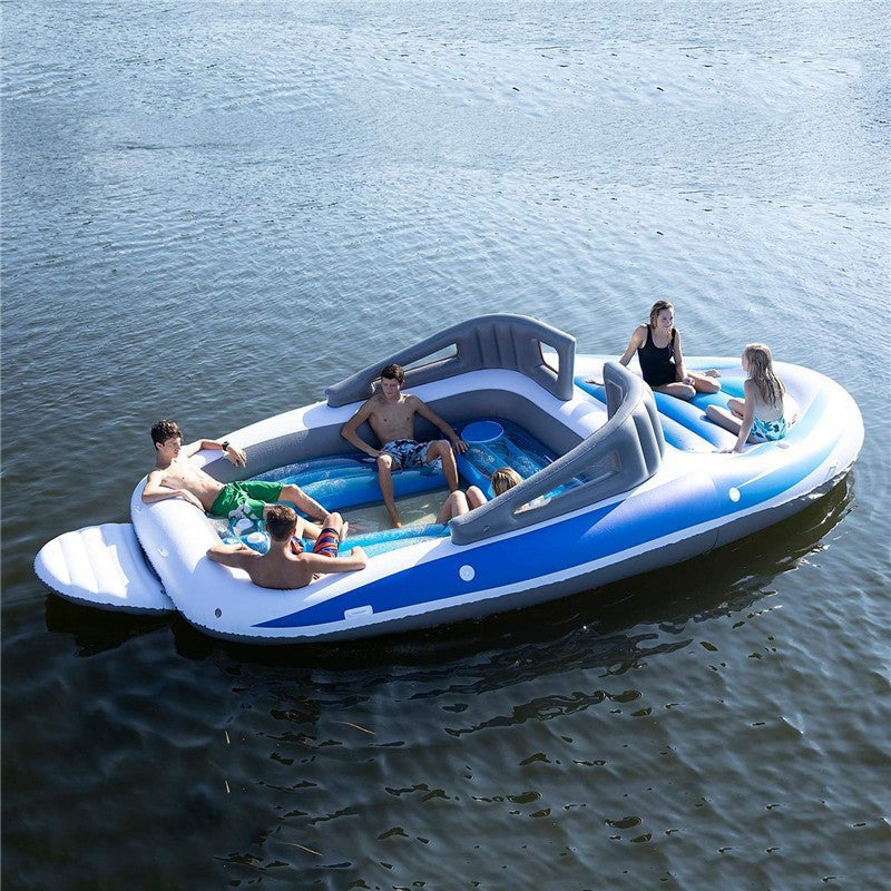 Lit Flottant Gonflable en PVC pour 6 Personnes