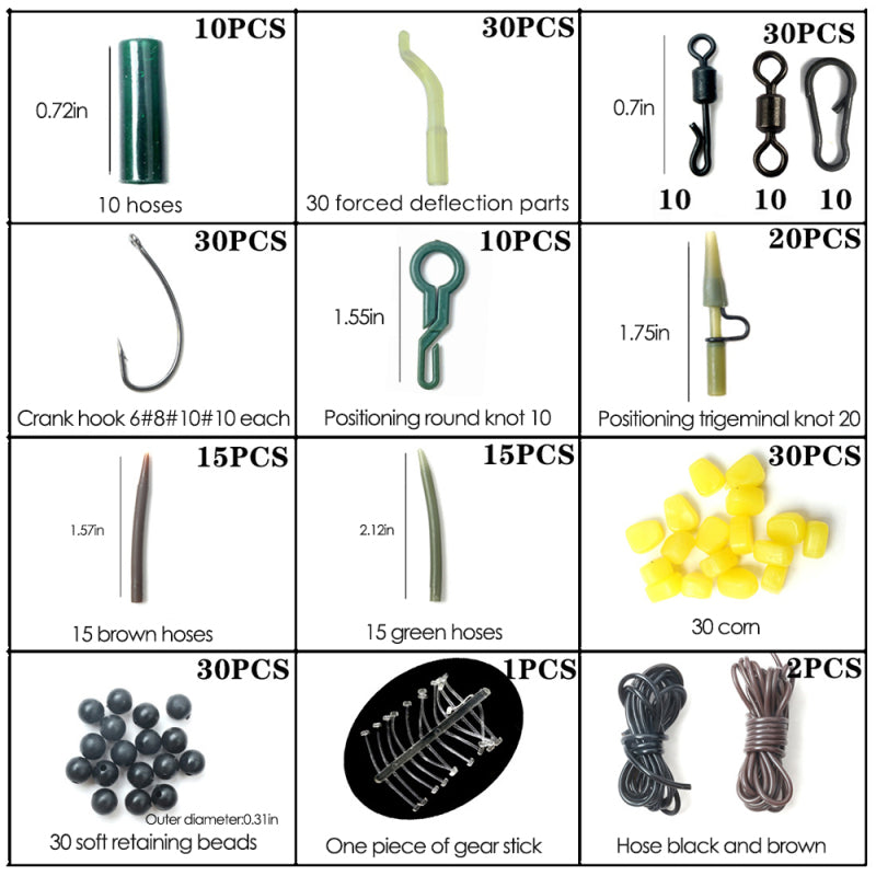 Lot de bibliothèque de pêche à la carpe accessoires de pêche