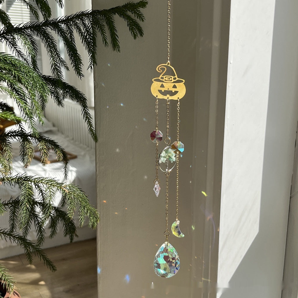Halloween Star Moon Life Tree Crystal Decorative Pendant