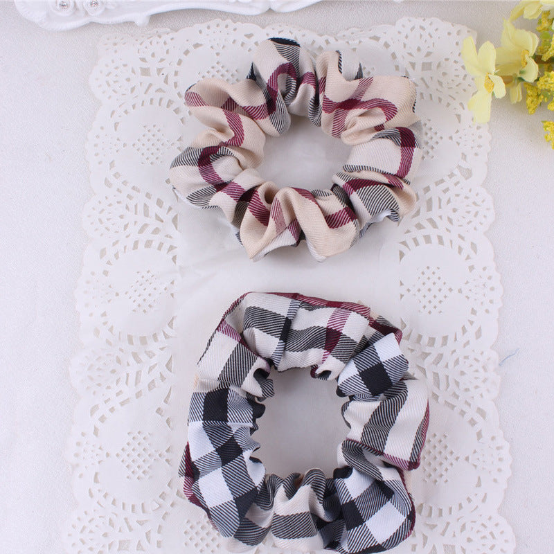Bandeau épais en tissu écossais pour chignon, corde à cheveux, coiffe