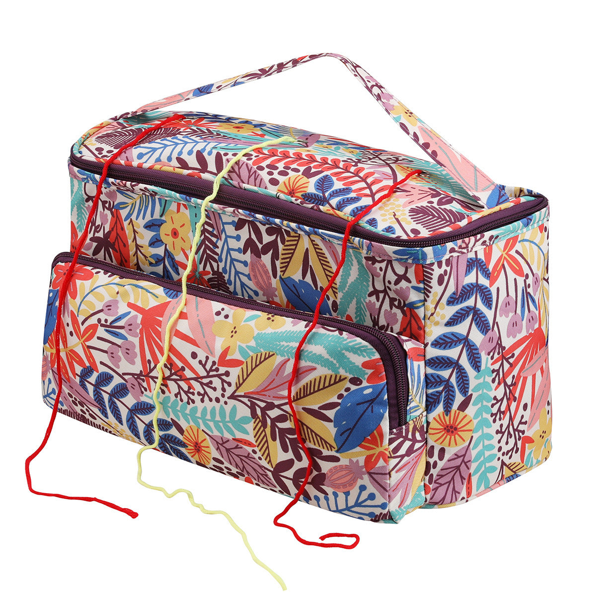 Wool Storage Bag Crochet Tool Buggy Bag With Cable Hole Needle Handbag