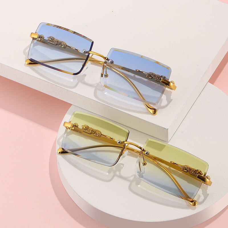 Women's Fashion Square Frameless Trimming Sunglasses