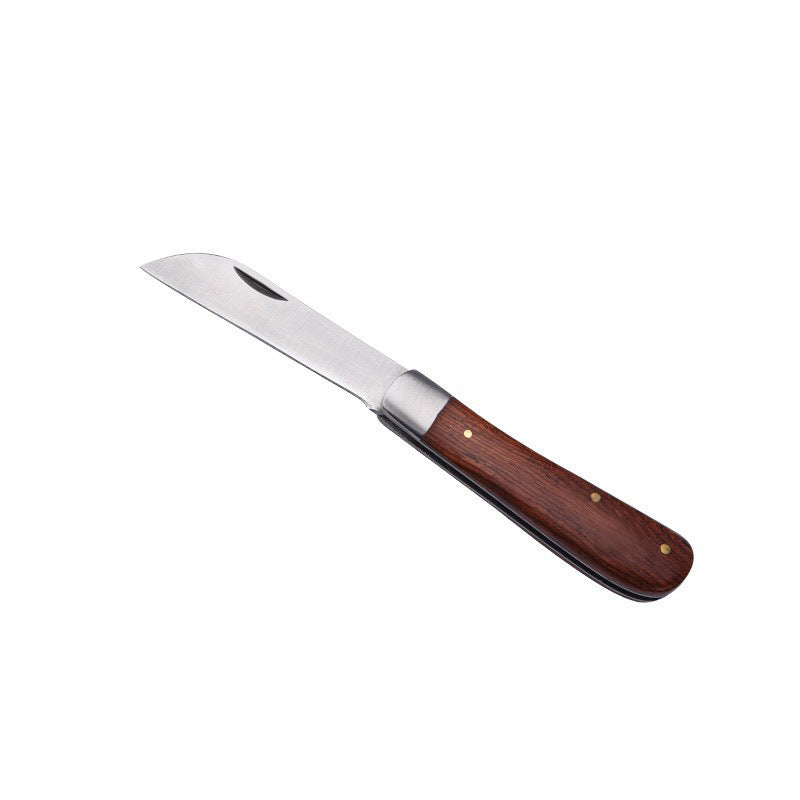 Couteau à Champignons Facile à Transporter Manche en Bois Pliant Petite Machette Multifonctionnelle