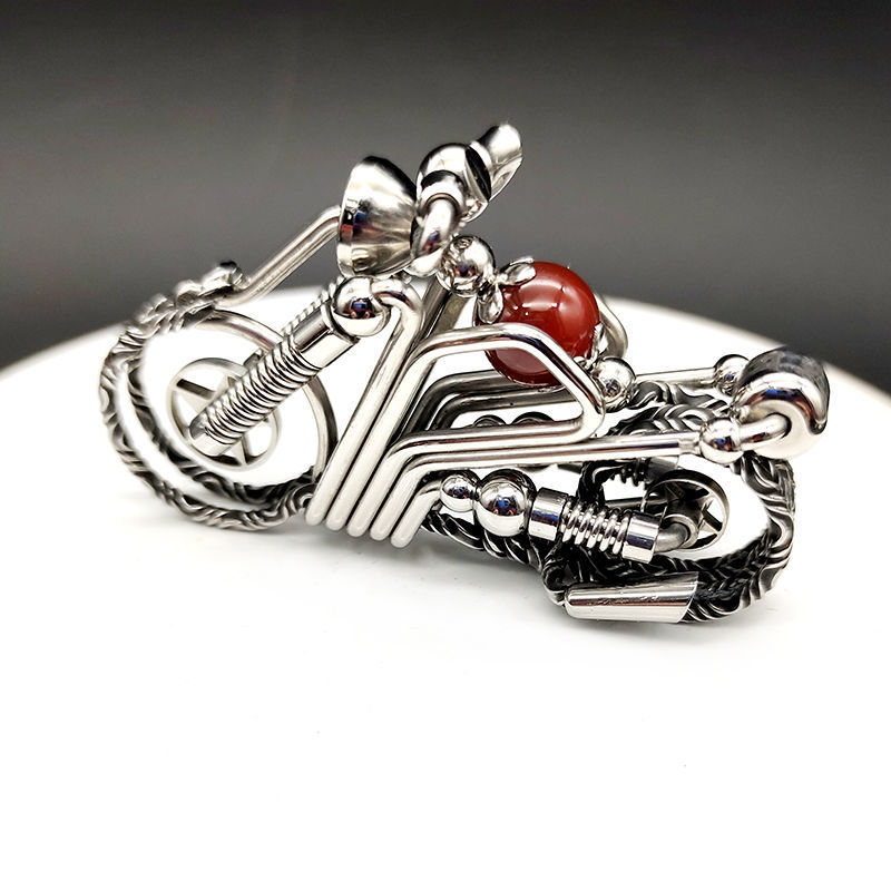 Stainless Steel Handmade Motorcycle Keychain Pendant