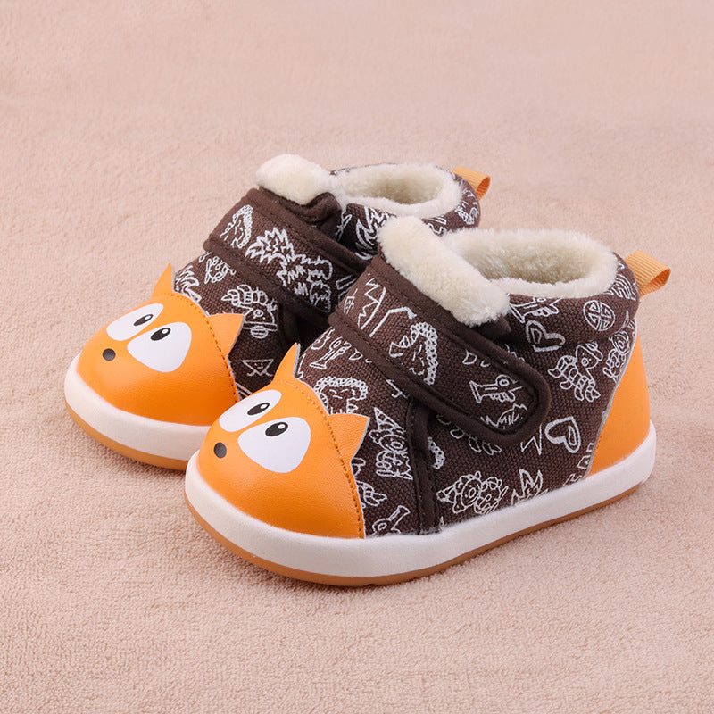 Chaussures bébé en coton de couleur assortie à semelle souple