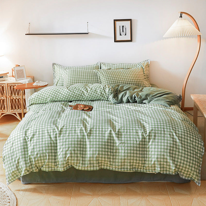 Washed Cotton Four-piece Bedding Set Autumn Single