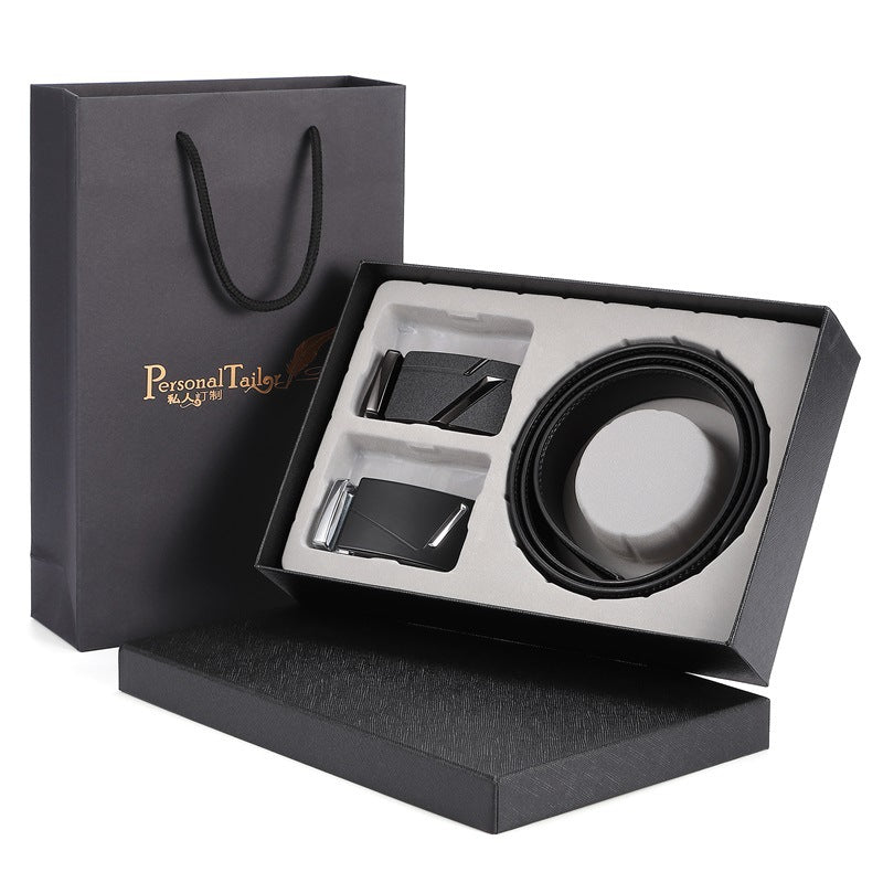 Ceinture en cuir à boucle automatique pour homme, style mode