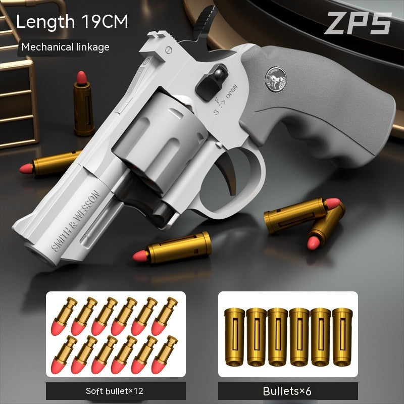 Children's Left-wheel Soft Bullet Gun Continuous Pistol Toy Smashing Gun Simulation Boy