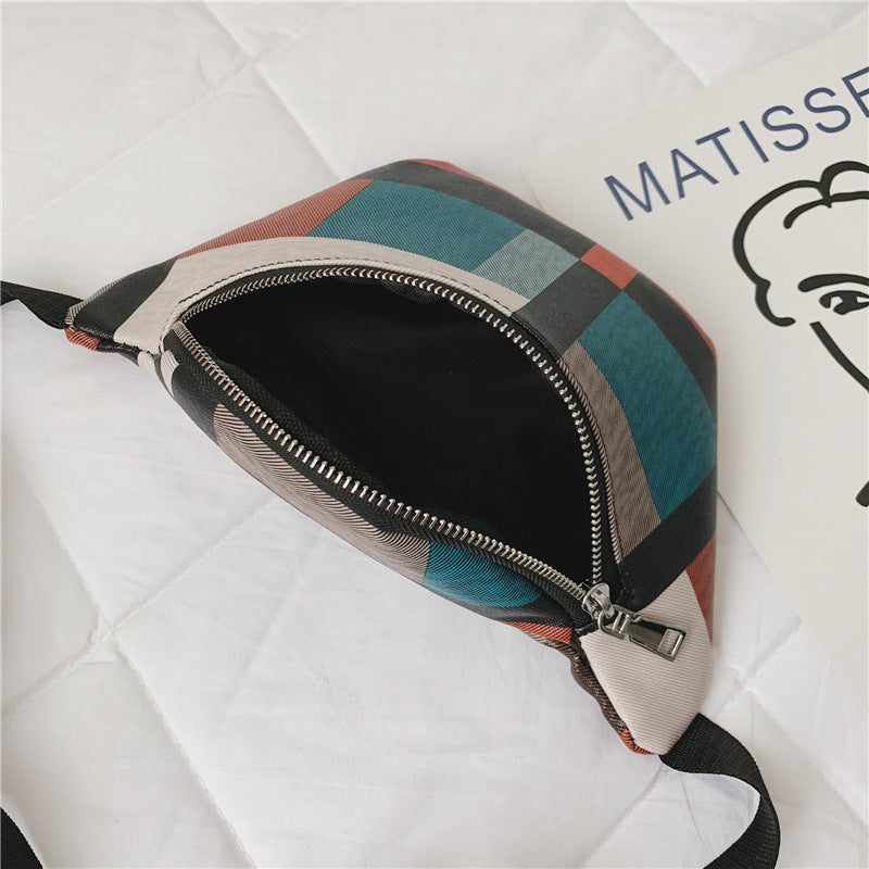 Fashion Pu Check Ladies Chest Bag Waist Bag