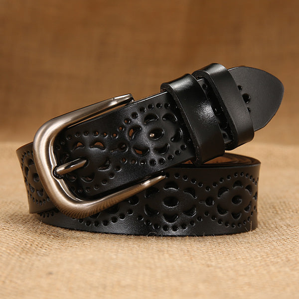 Ceinture creuse en cuir pour femme
