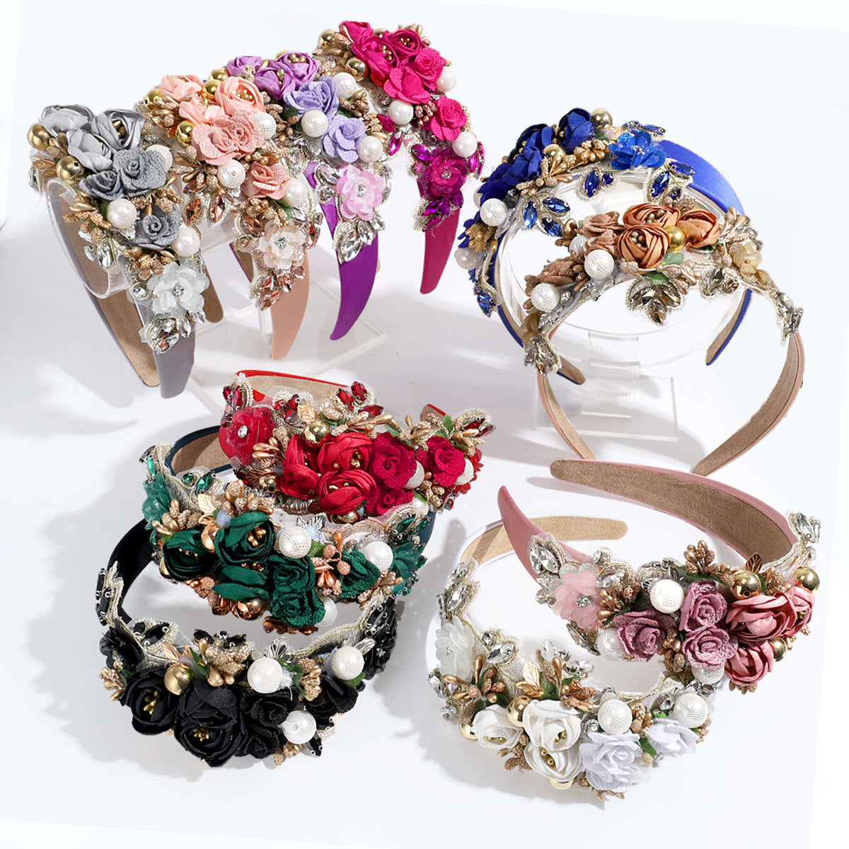 European And American Style Baroque Heavy Industry Rhinestone Pearl Headband