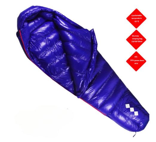 Sac de couchage d'extérieur portable épais en duvet d'oie