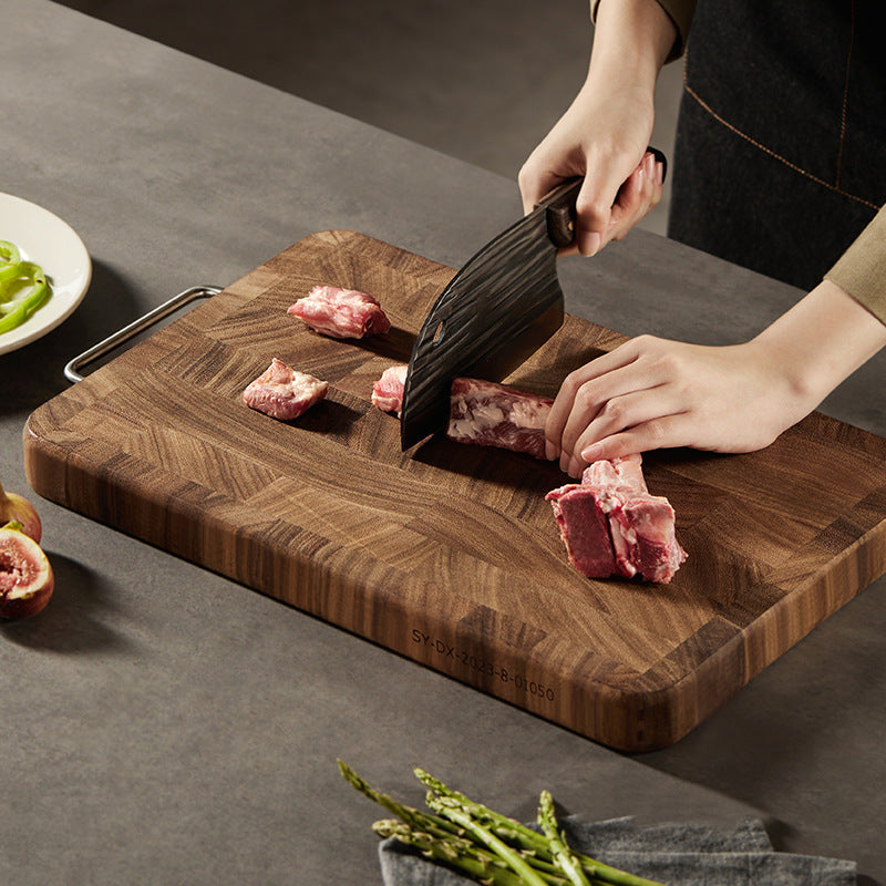 Planche à découper double face en bois massif épaissie pour cuisine