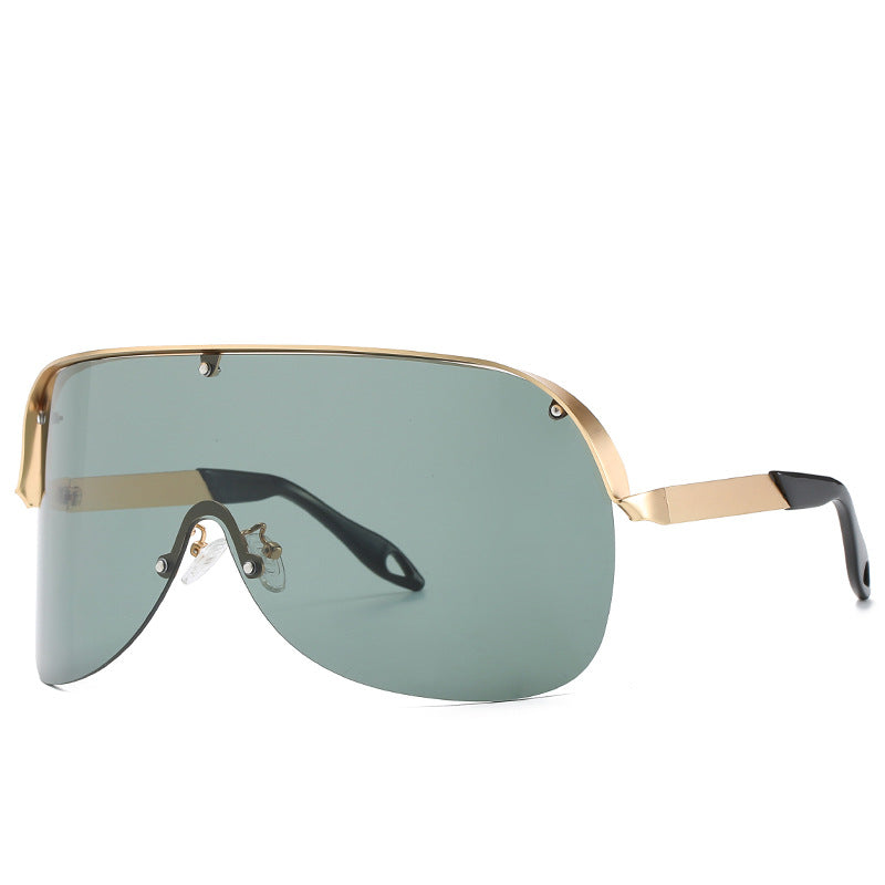 Fashion Metal Half Frame Windproof Sunglasses