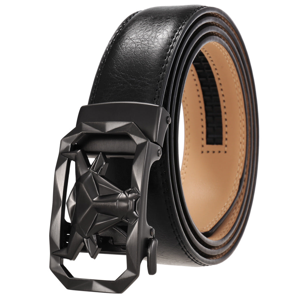Ceinture en Cuir pour Hommes Boucle Automatique en Alliage