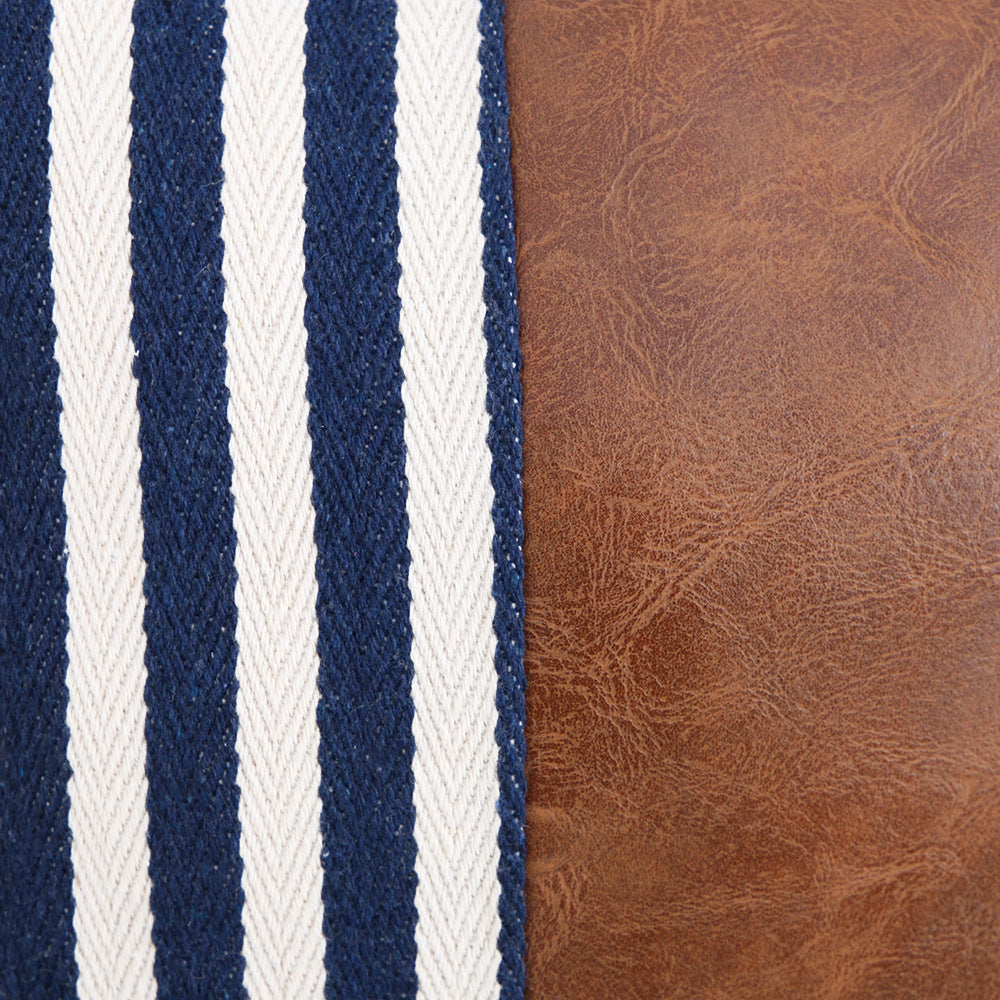 Housse de coussin de canapé en similicuir à rayures épaisses style nordique pour voiture