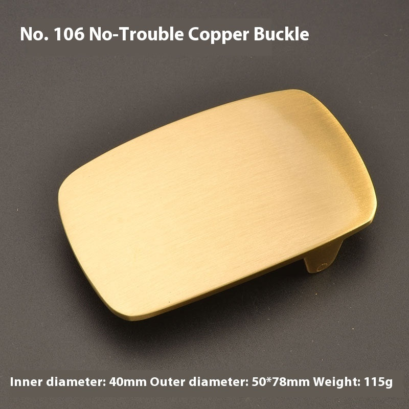 Boucle de ceinture en laiton pur, boucle lisse pour vêtements d'extérieur, plaque de boucle, accessoires de boucle de ceinture de pantalon, boucle de ceinture féminine, boucle de ceinture en laiton