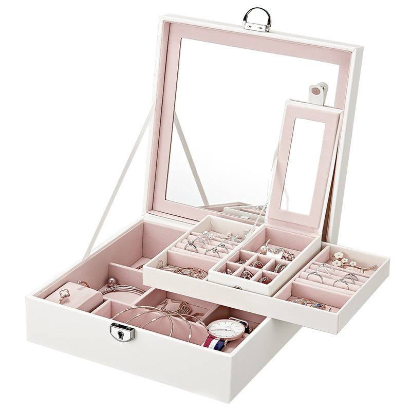 Boîte de rangement à bijoux de style européen avec serrure