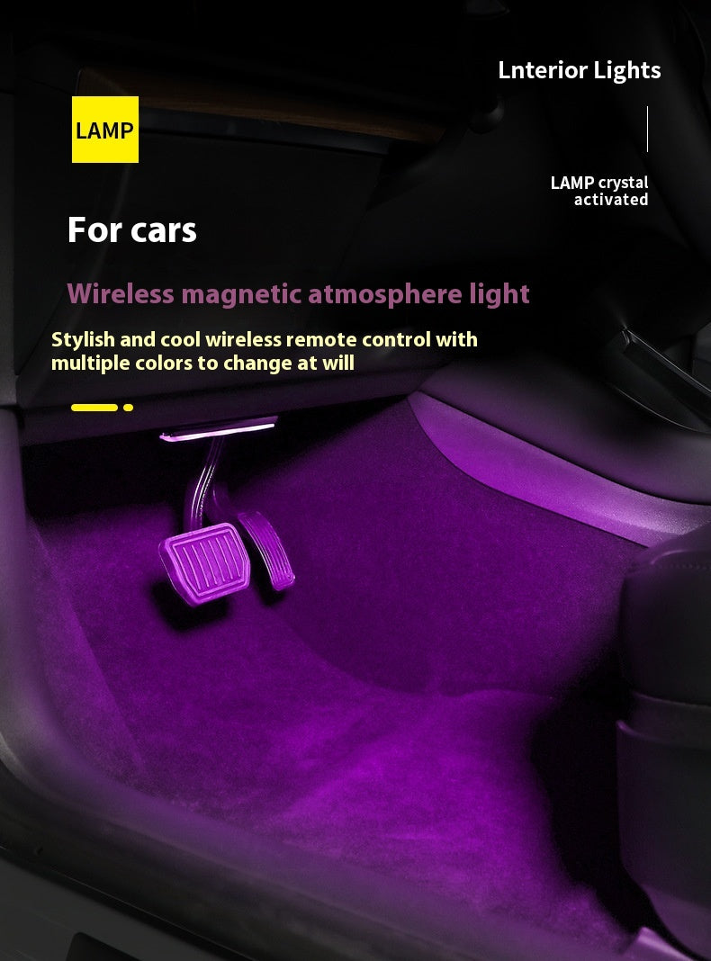 Lampe d'ambiance de voiture Lumière d'ambiance LED magnétique sans fil pour l'aménagement intérieur de voiture