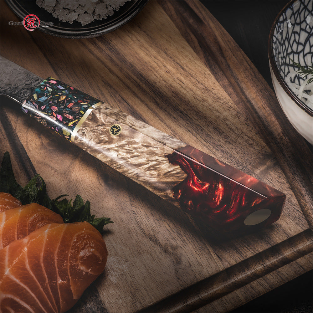 Damascus Steel Kitchen Knife Chef Cutting Knife Universal Knife Household Slice