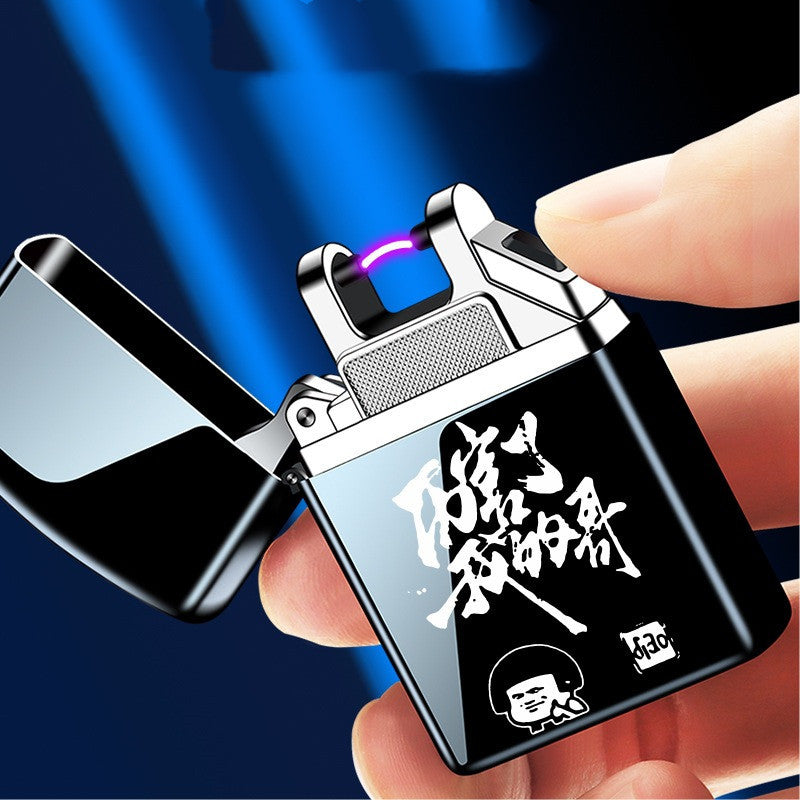 Lighters USB Single Metal Windproof Creative Lettering