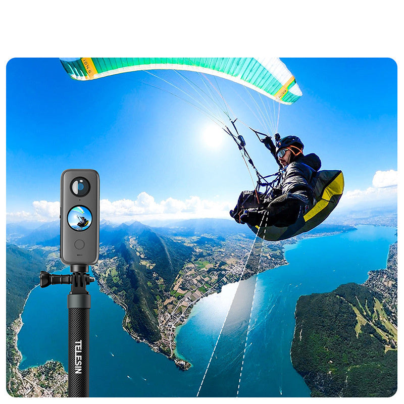 Perche à selfie en fibre de carbone Fit GoPro12 M, tige d'extension d'accessoires pour caméra panoramique Insta360