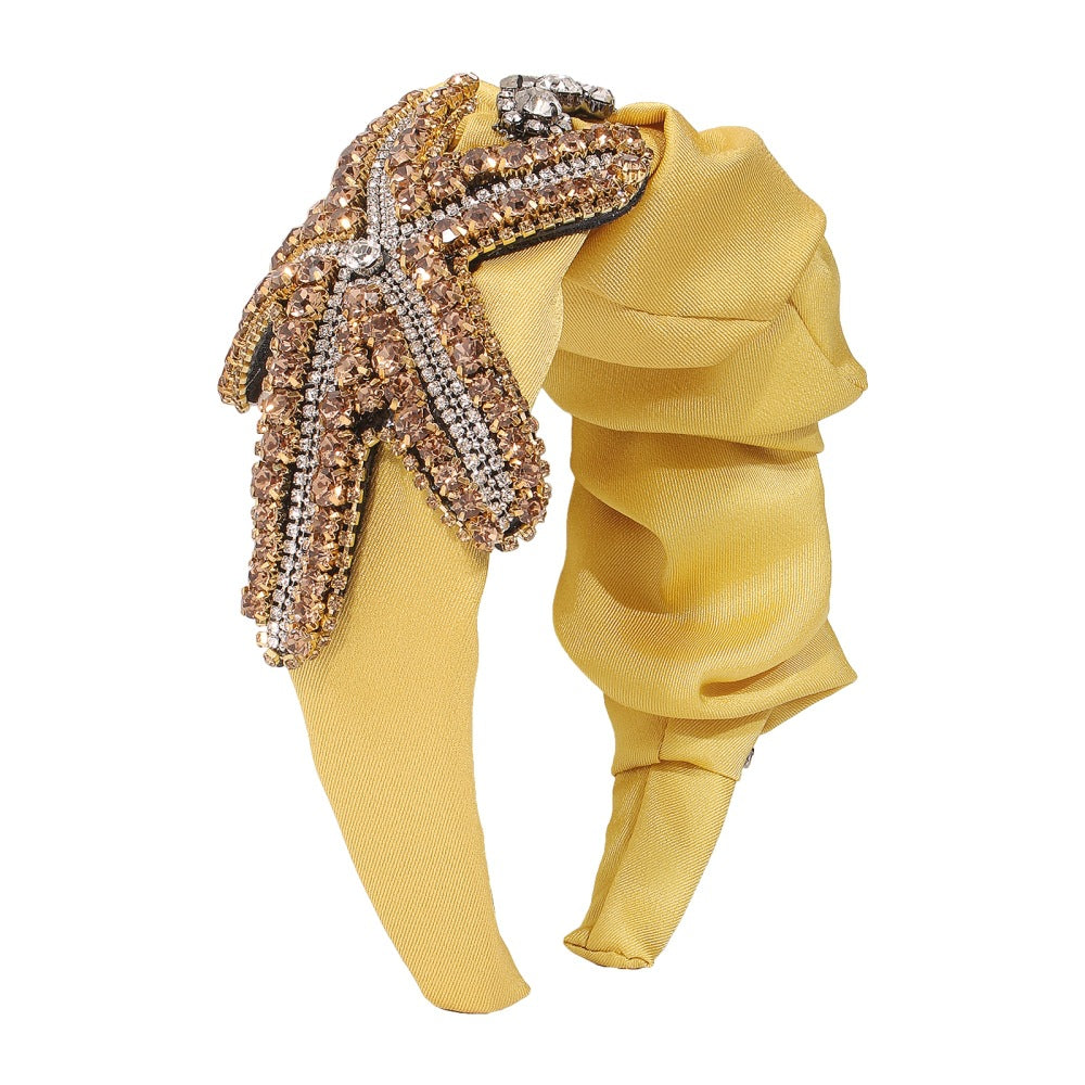 Bandeau Étoile de Mer Personnalité Exagérée en Tissu Rétro Accessoires de Cheveux Luxe Léger