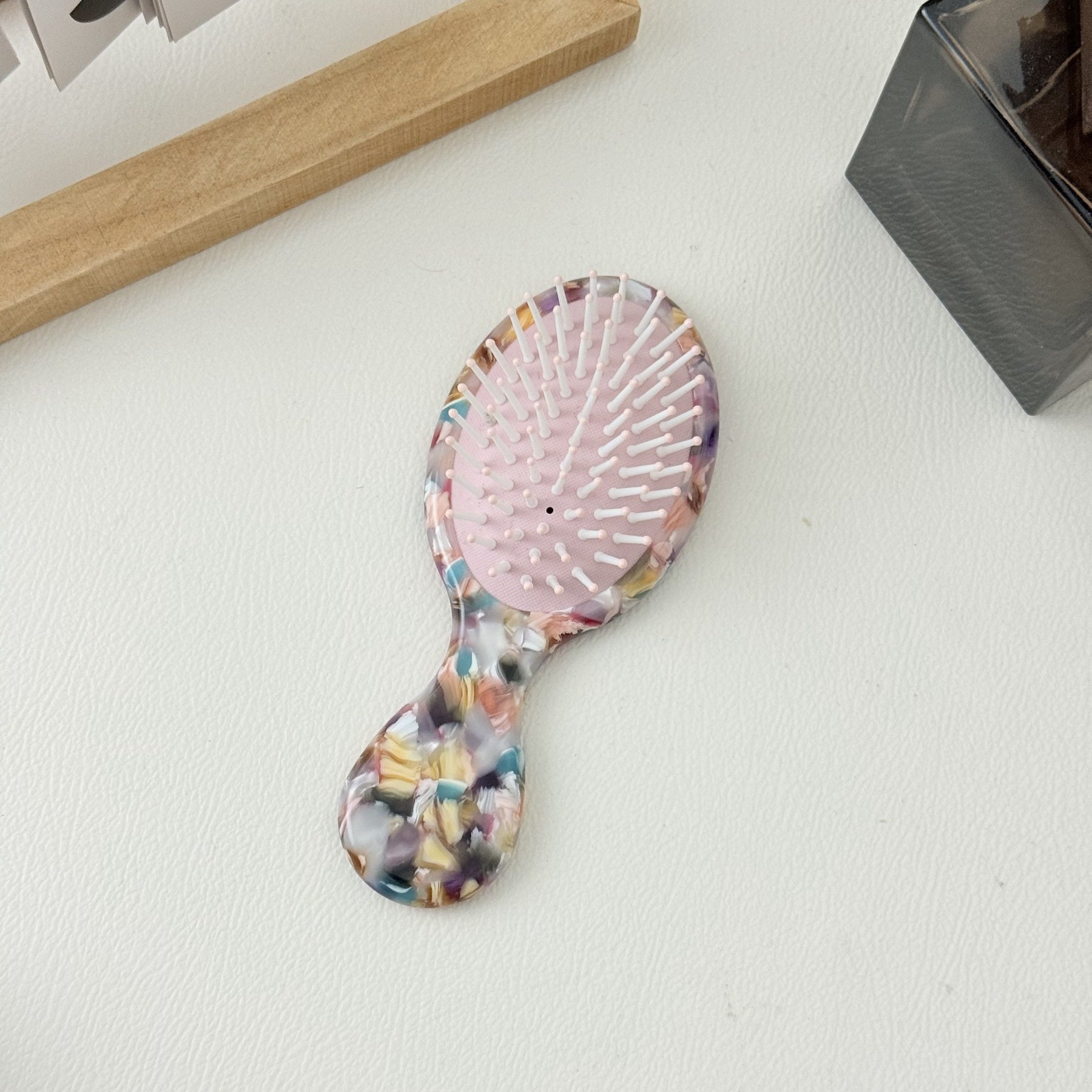 Simple Colorful Acetate Air Cushion Hair Comb With Personalized Name