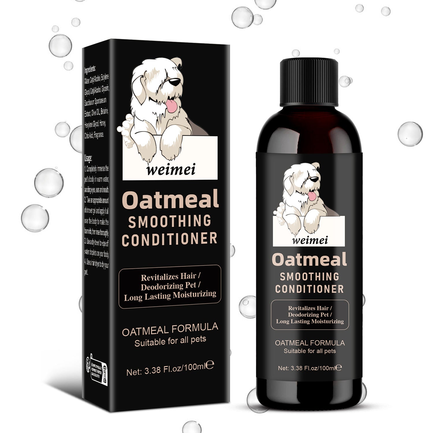 Shampoing revitalisant pour animaux hydratant nourrissant gel douche pour les poils