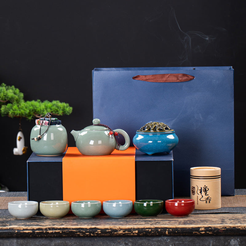 Coffret cadeau de service à thé en céramique, élégant et simple, pour la maison