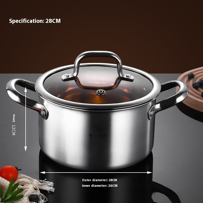 Batterie de cuisine antiadhésive épaissie en acier inoxydable 304