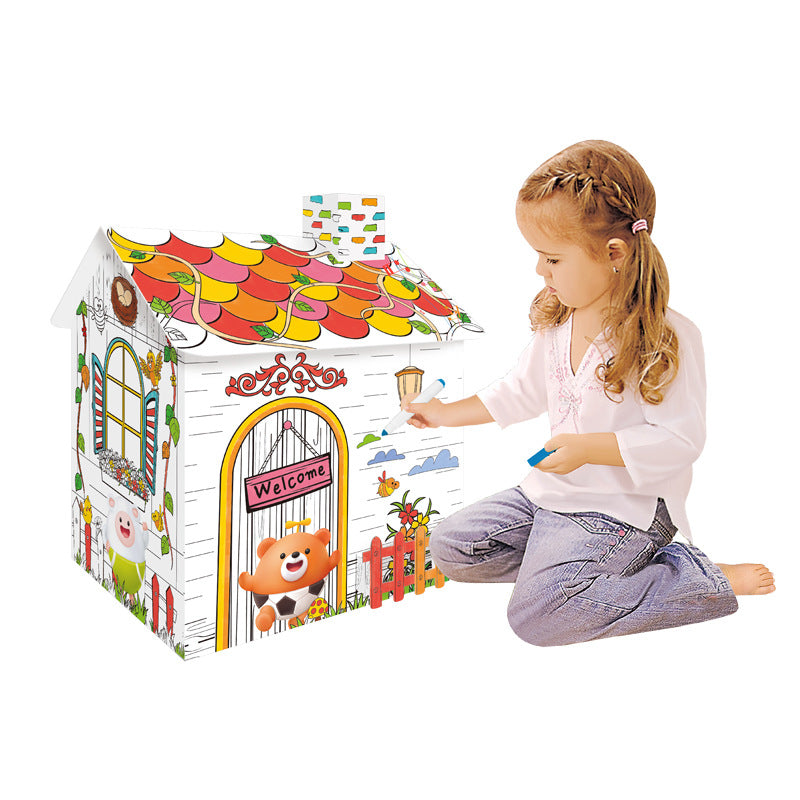 DIY Cabin Boat Three-dimensional Creative Cardboard Toy Assembly