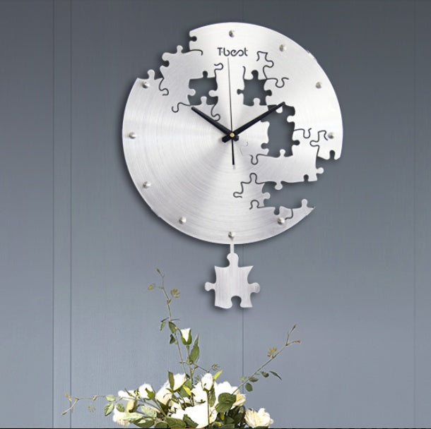 Horloge murale circulaire créative de 16 pouces, montre murale d'art, design moderne pour salon et chambre à coucher, horloge murale silencieuse, décoration murale pour la maison