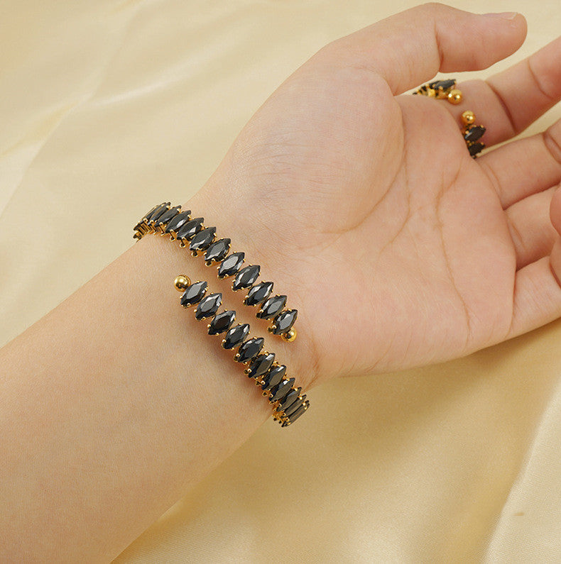 Stainless Steel Zircon Bracelet 18K Fashion
