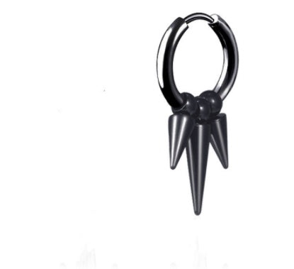 Boucles d'oreilles clous homme en acier inoxydable à pampilles un point