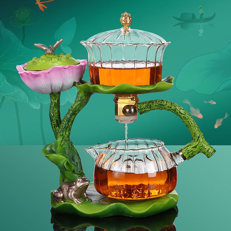 Lotus Pond Moonlight Glass Kung Fu Tea Set Teapot