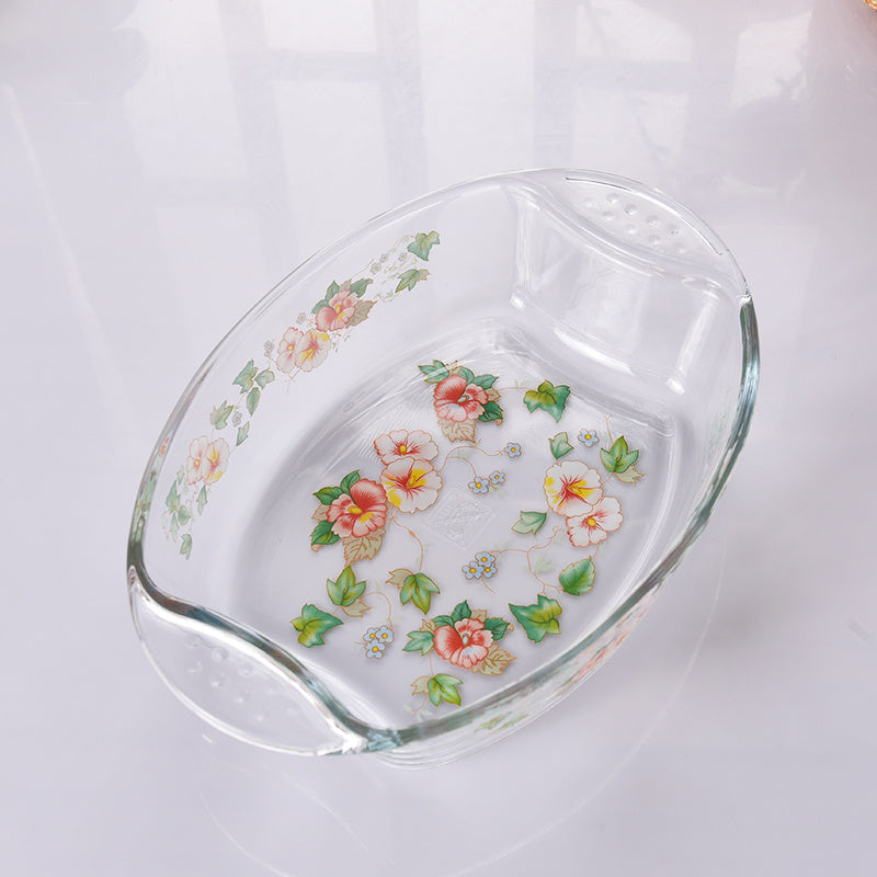 Household High Borosilicate Baking Tray Glass Steaming And Grilled Fish