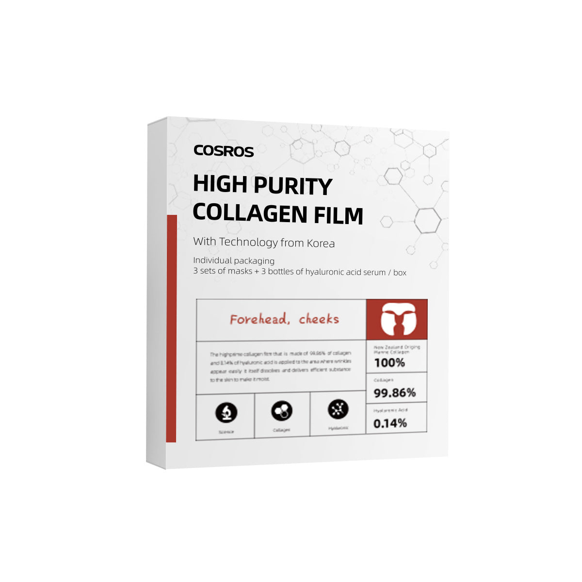 Masque facial comblant au collagène hydrolysé