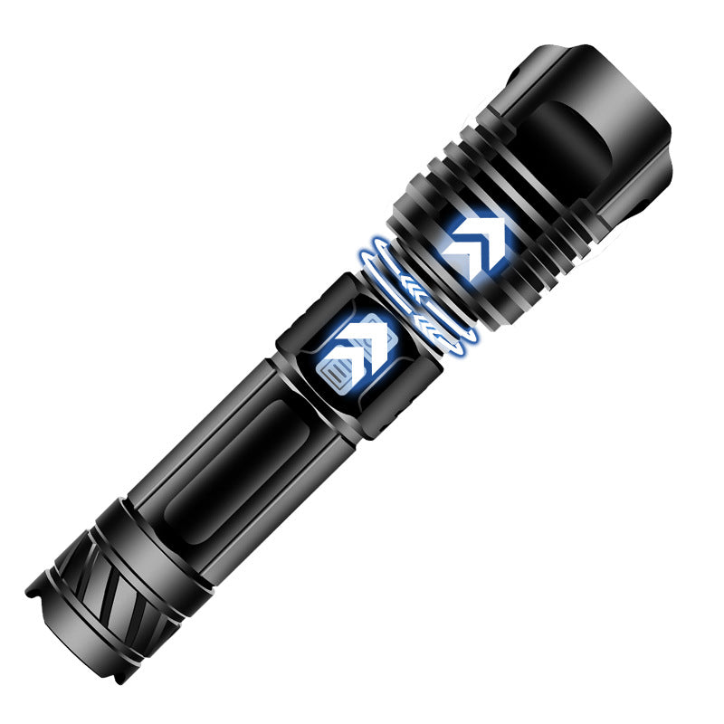 Double switch strong light flashlight