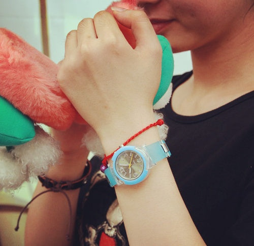 Korean Version Of The LED Light Cool Tide Damen Harajuku Trend Personality Of Students Leisure Sports Night Watch Jelly