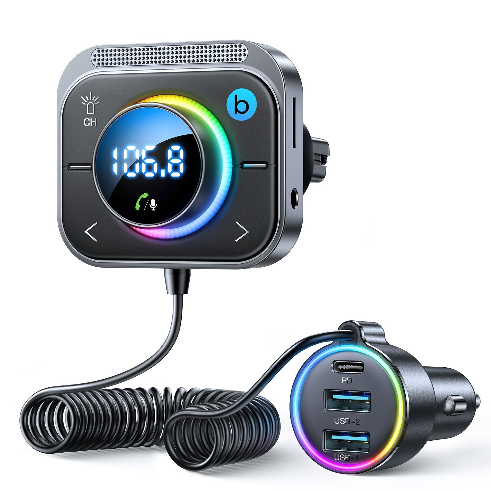 Car Charger Bluetooth Transmitter Cigarette Lighter Conversion Plug
