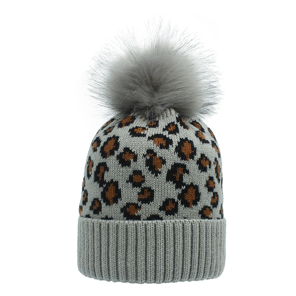 New Winter Knitted Hat Wholesale Korean Version Of Leopard Print Woolen Hat