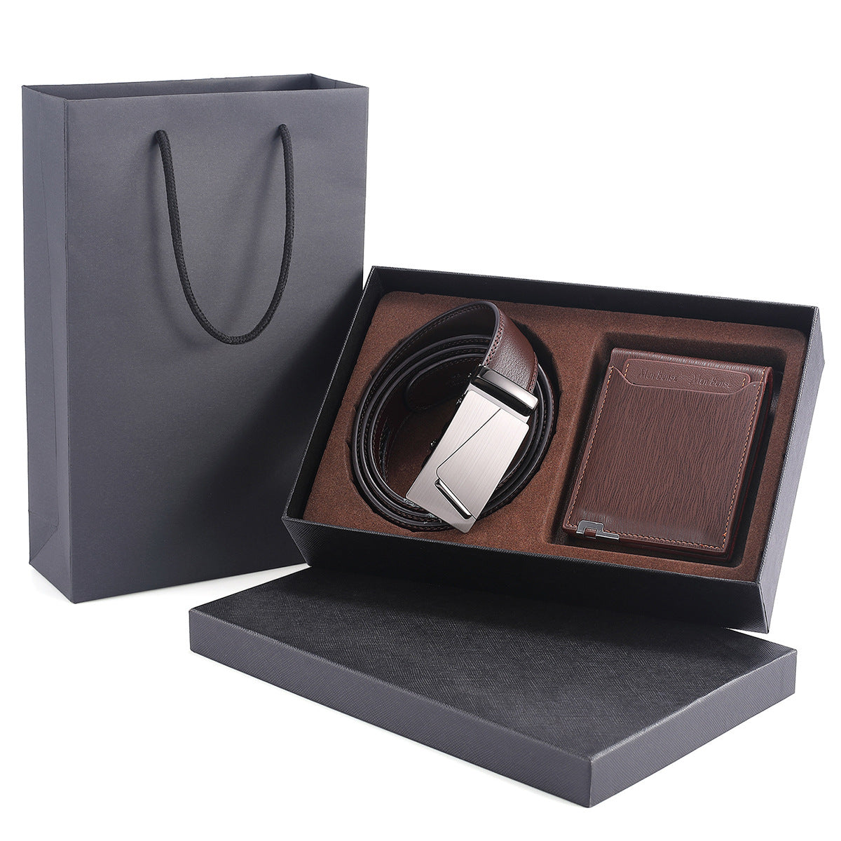 Ceinture en cuir à boucle automatique pour homme, style mode