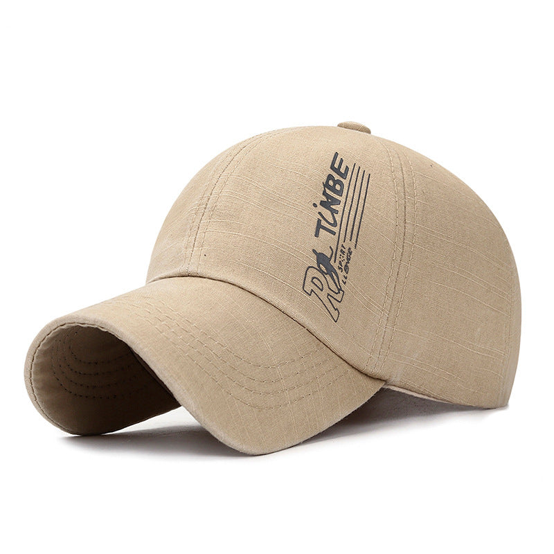 Distressed Baseball Cap Casual Men's Washed Slub Cloth Hat