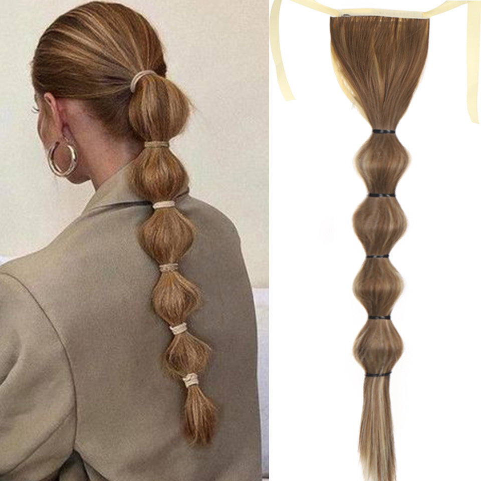 Women's Lace-up Lantern Bubble Braid Wig