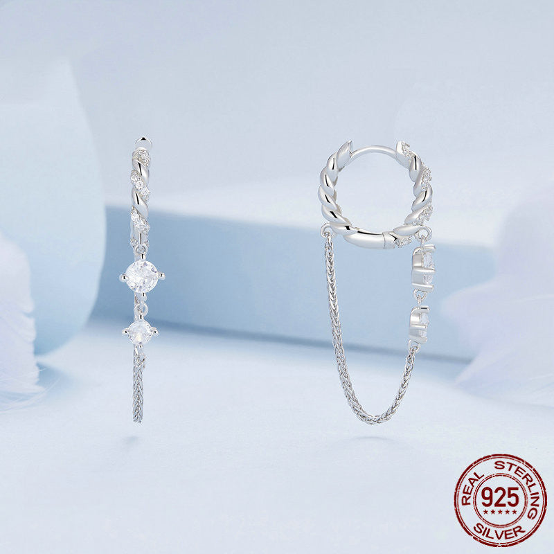 Platinum Plated Delicate Tassel Earrings For Women